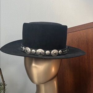 Stylish Black Hat with Silver Accents